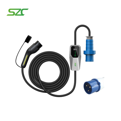 SZC 7kW φορητό φορτιστή EV τύπου2 Mennekes για ηλεκτρικό αυτοκίνητο με 5M καλώδιο βιομηχανική πρίζα εύκολο να μεταφερθεί